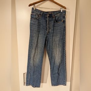 Levi's Ribcage Straight Jeans, Mid-Blue Wash size 30